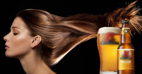 phụ nữ gội đầu bằng bia